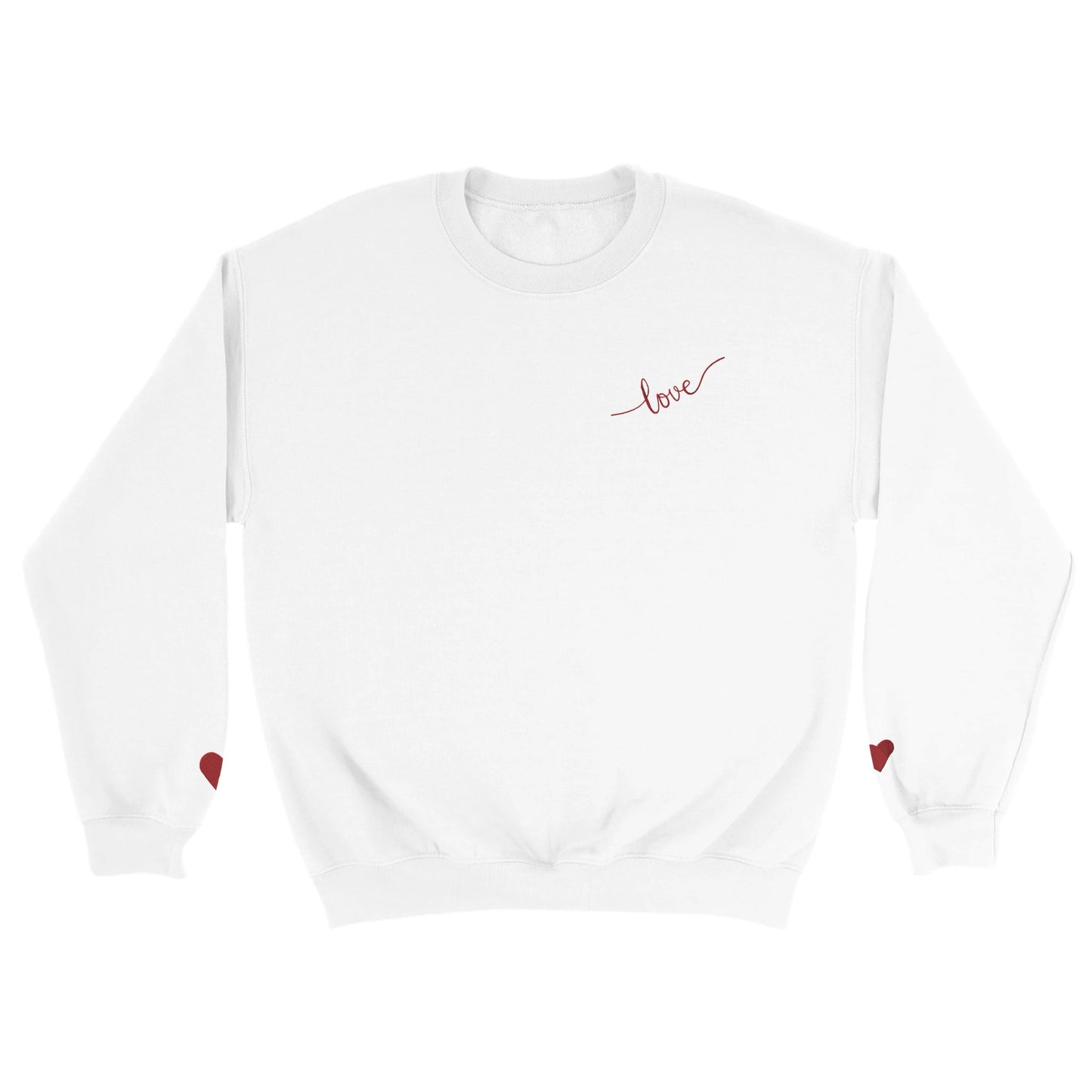 Embroidered Valentine Sweatshirt, Heart Arm Patches, Love Heart Sweatshirt, Cute Valentines Sweater, Teacher Valentine's Shirt, Mommy and Me Valentine Classic Unisex Crewneck Sweatshirt