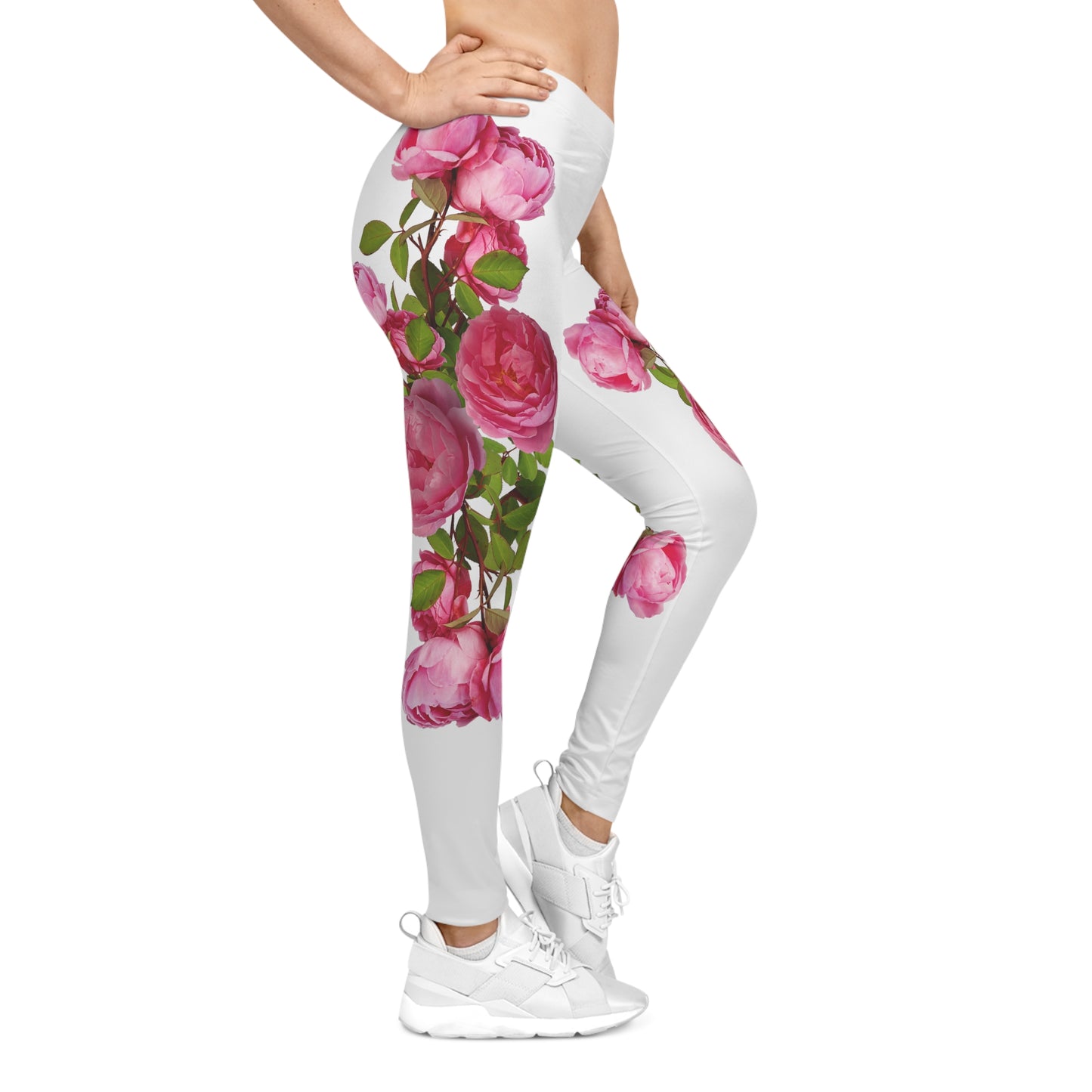 Cute Floral Women Leggings, Cute Valentines Day Gift, Gift for her, Birthday Gift