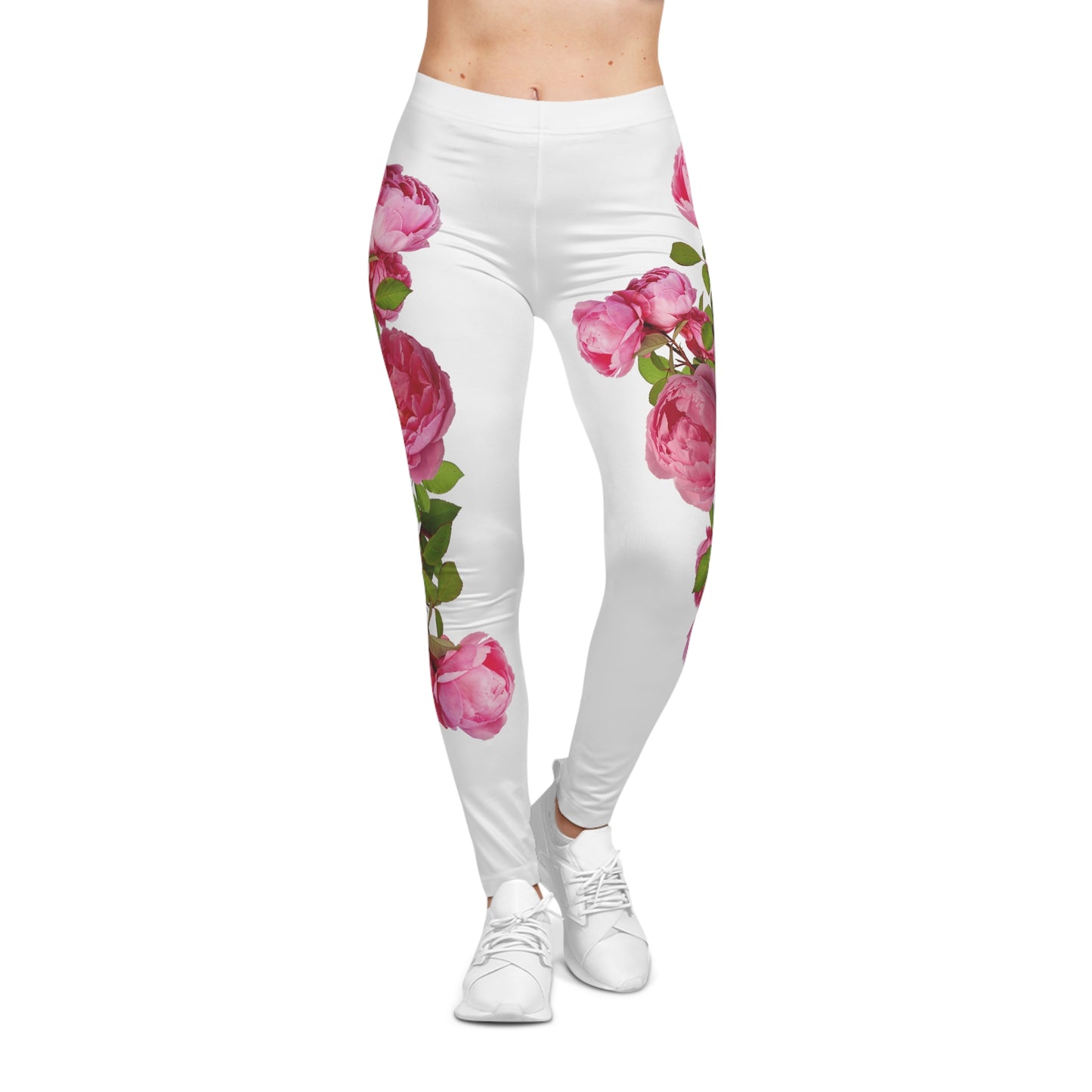 Cute Floral Women Leggings, Cute Valentines Day Gift, Gift for her, Birthday Gift