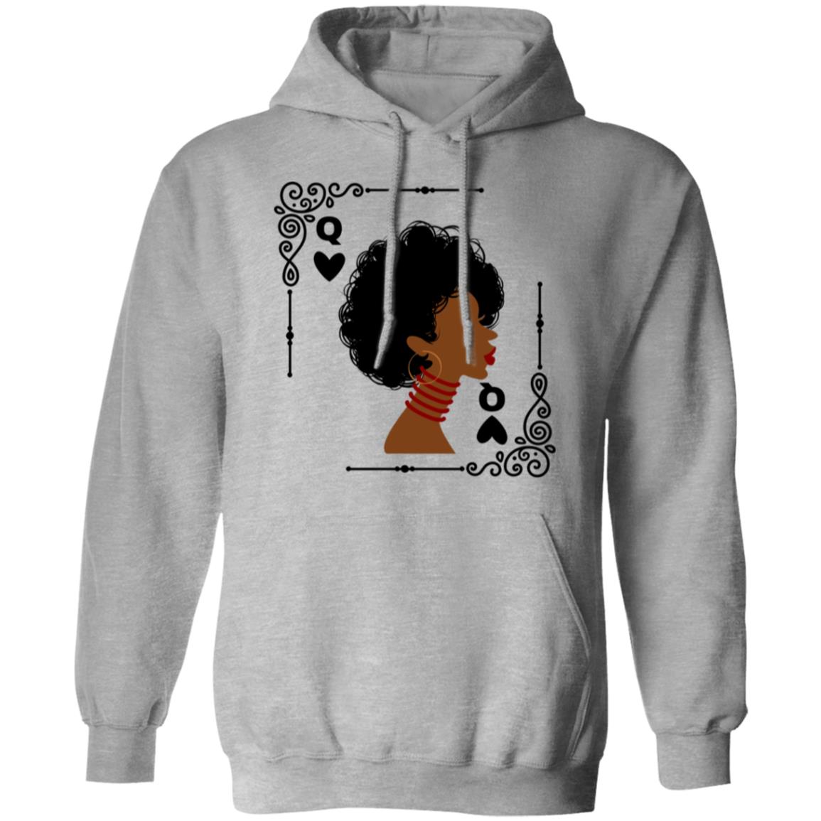 Black History Month themed Queen of Hearts Pullover Hoodie