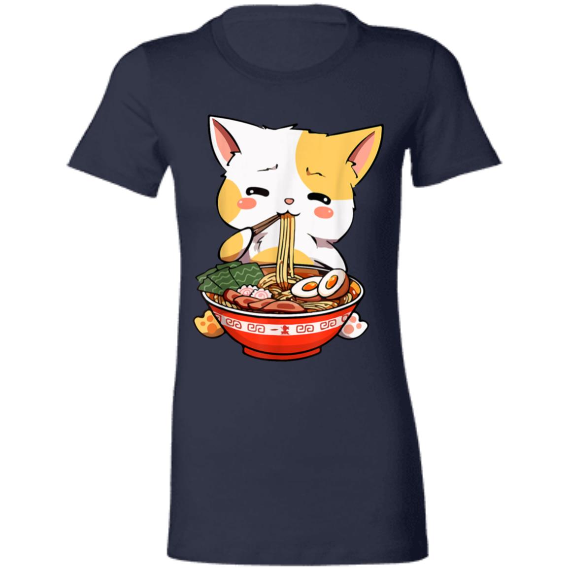 Cat Ramen T-Shirt, Anime Shirt, Japanese Shirt, Cute Asian Food Tee, Ramen Kitten Graphic Tees, Gifts for Friend