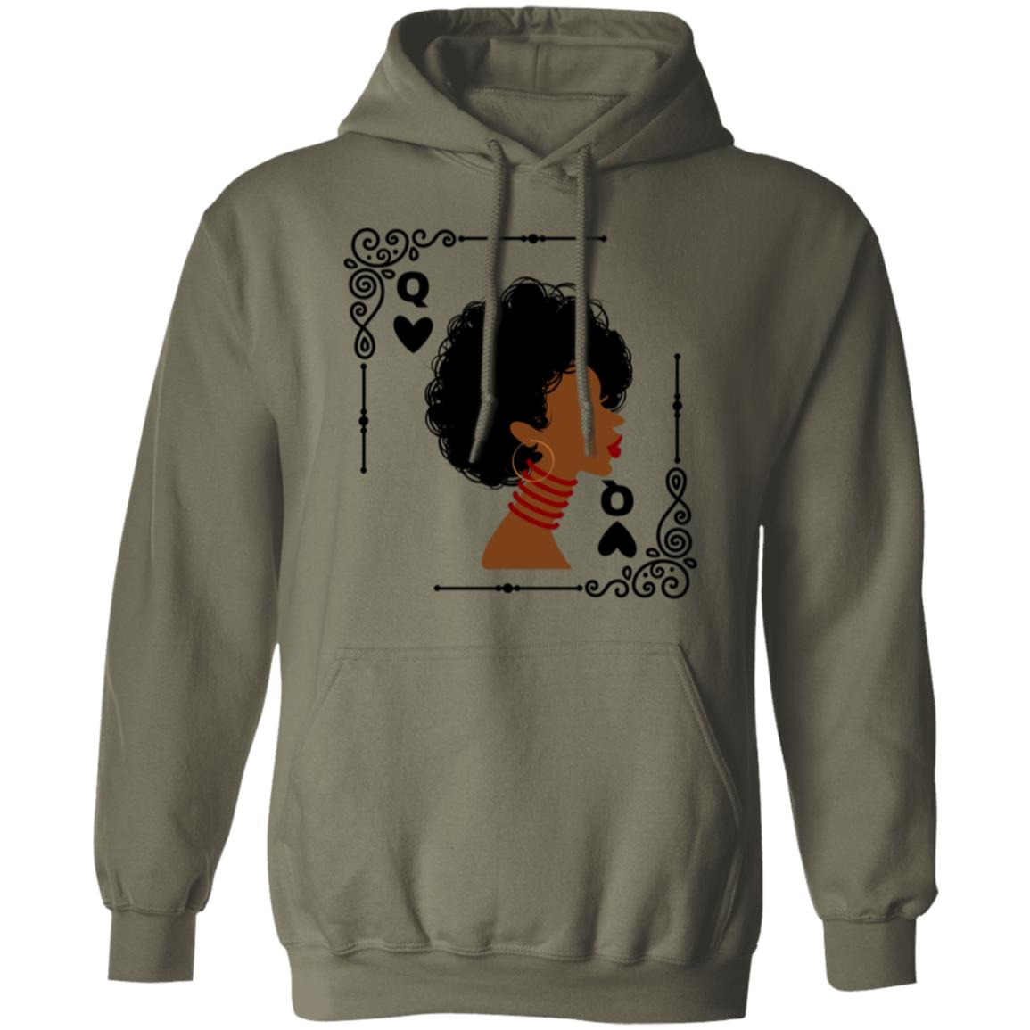 Black History Month themed Queen of Hearts Pullover Hoodie