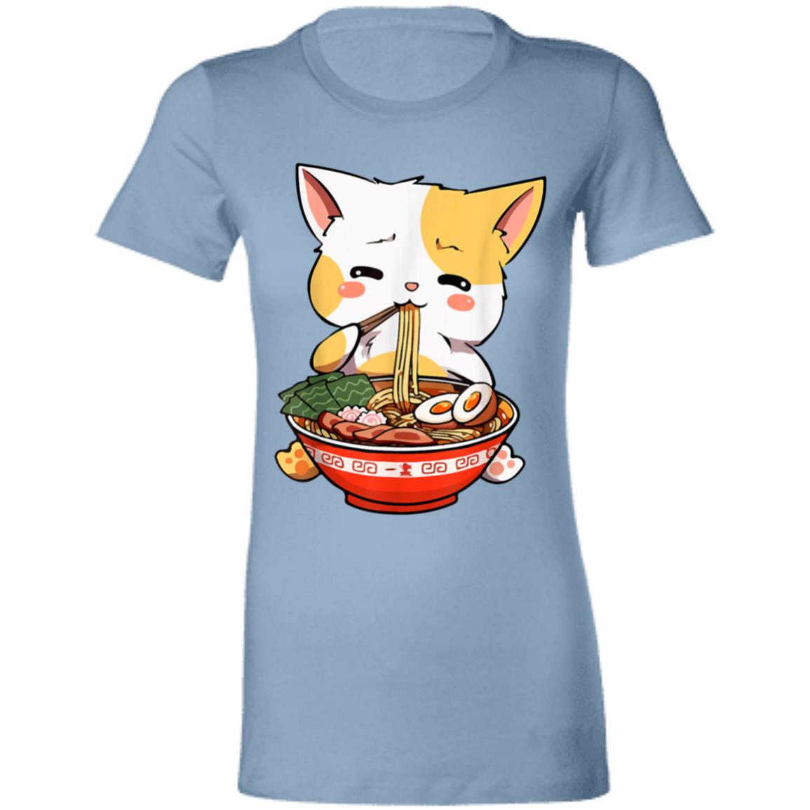 Cat Ramen T-Shirt, Anime Shirt, Japanese Shirt, Cute Asian Food Tee, Ramen Kitten Graphic Tees, Gifts for Friend
