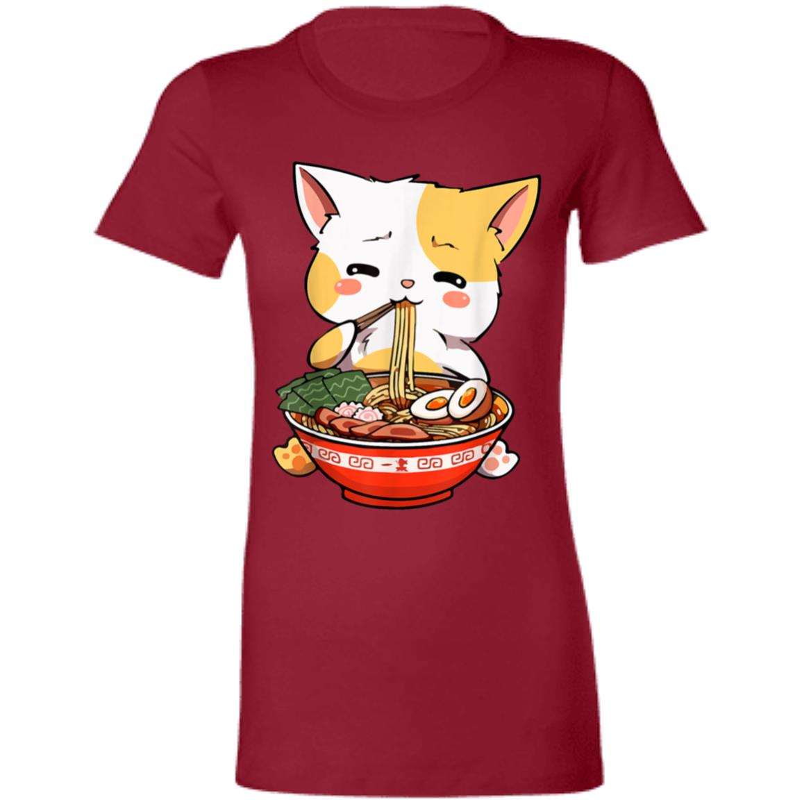 Cat Ramen T-Shirt, Anime Shirt, Japanese Shirt, Cute Asian Food Tee, Ramen Kitten Graphic Tees, Gifts for Friend