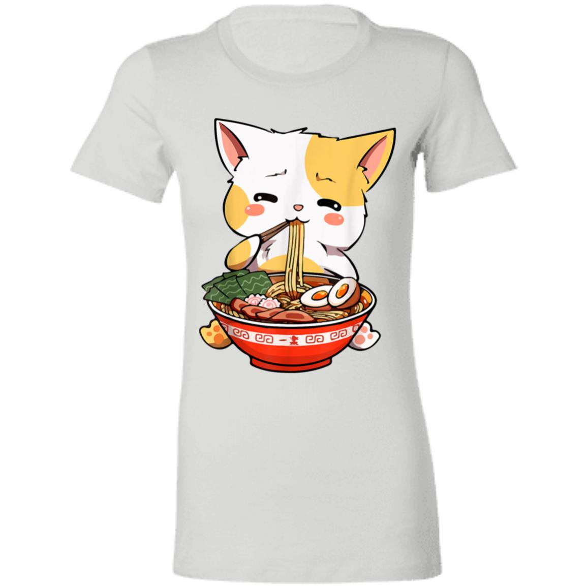 Cat Ramen T-Shirt, Anime Shirt, Japanese Shirt, Cute Asian Food Tee, Ramen Kitten Graphic Tees, Gifts for Friend