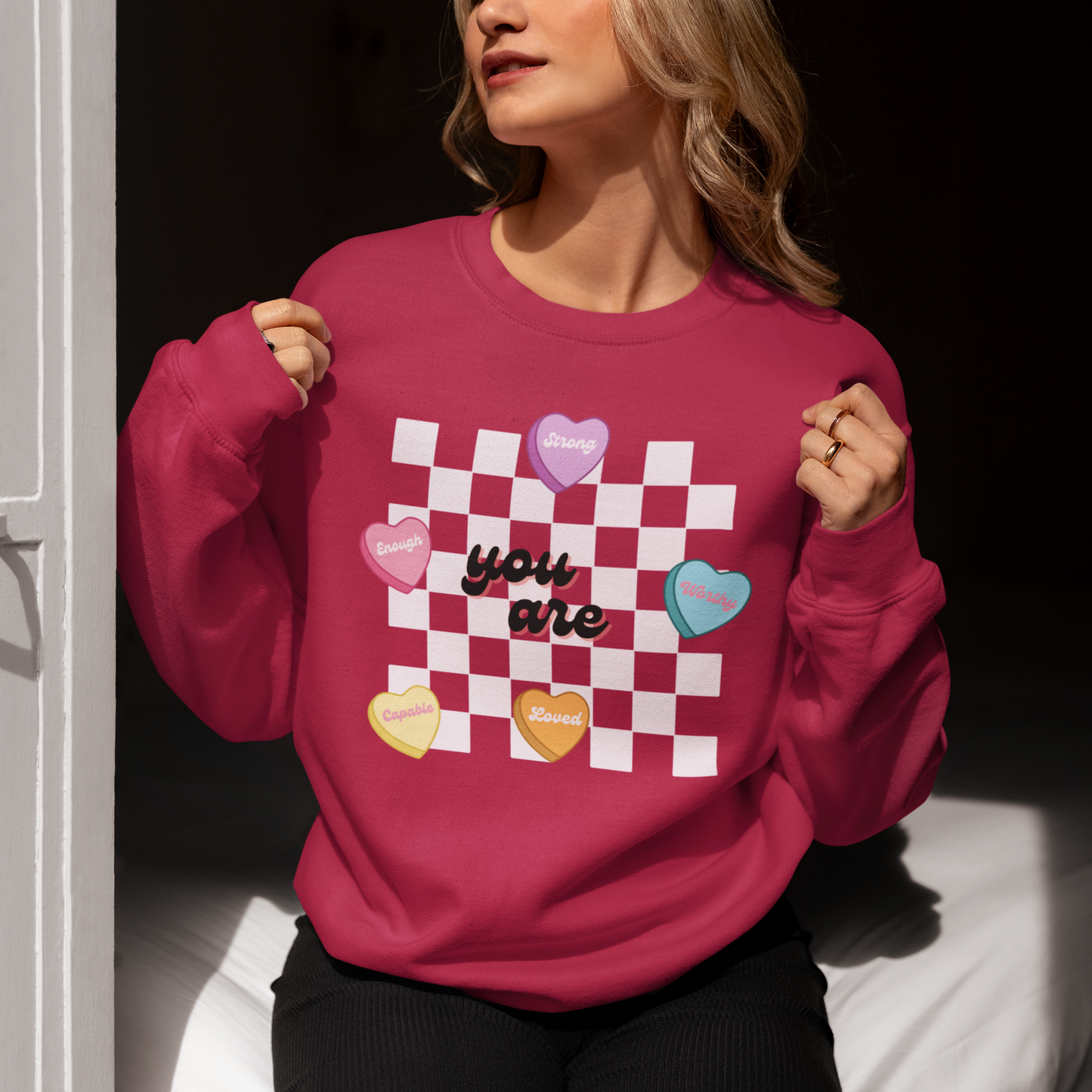 Cute Teacher Valentine Sweatshirt, Retro Heart Sweatshirt, Women's Valentines Day Sweatshirt, Love Valentine Sweatshirt