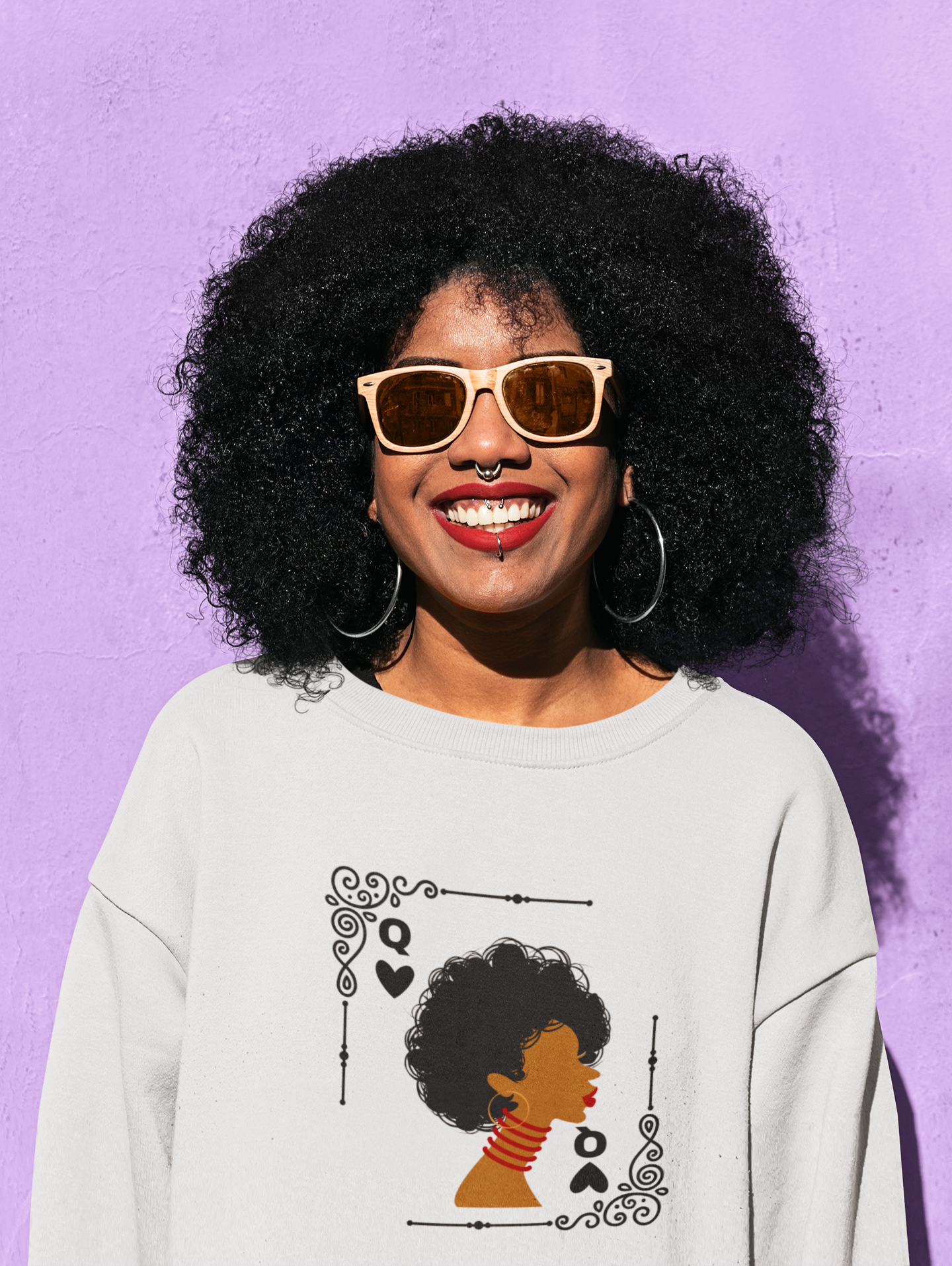 Queen of Hearts Pullover Sweatshirt