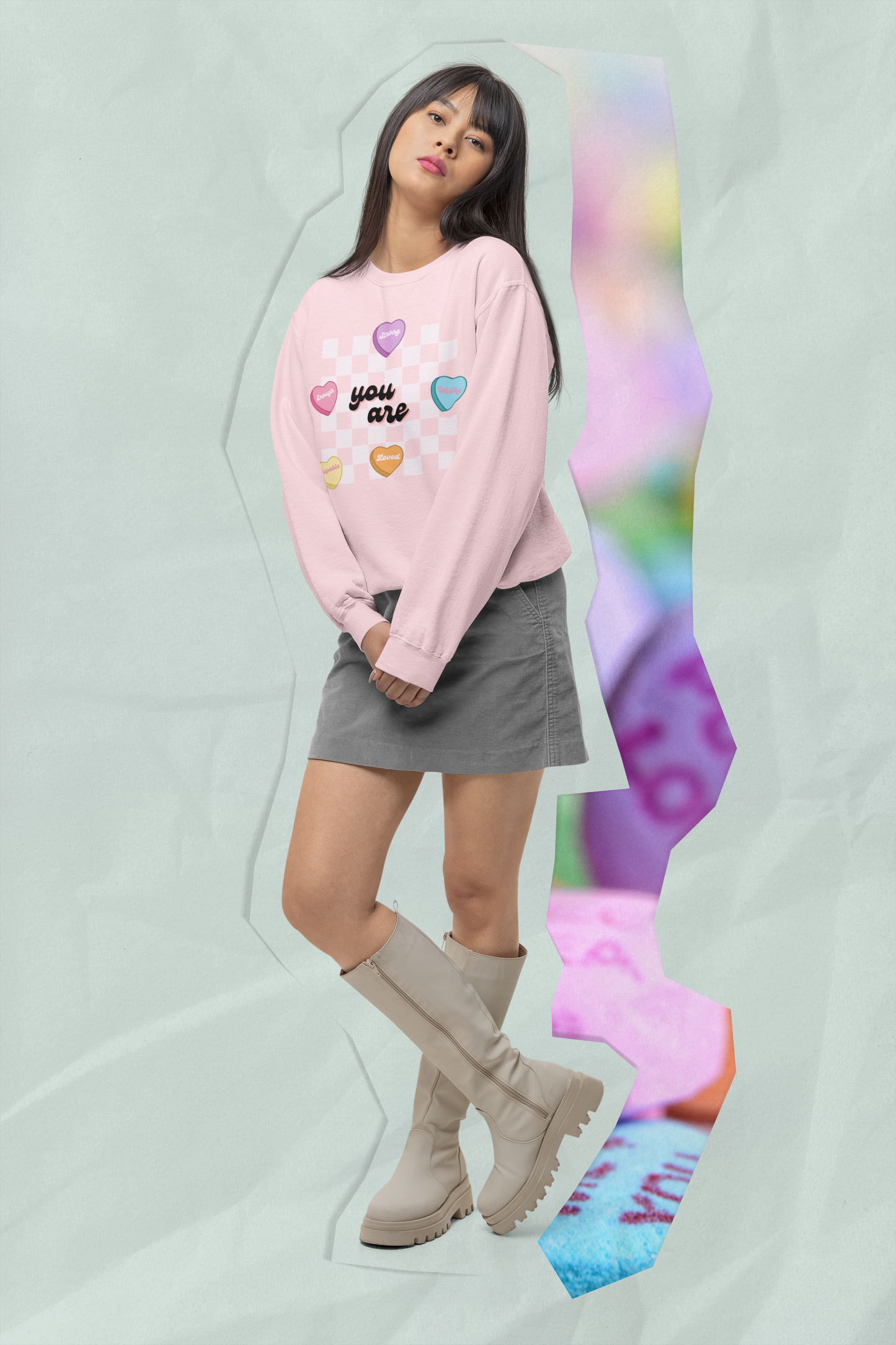 Cute Teacher Valentine Sweatshirt, Retro Heart Sweatshirt, Women's Valentines Day Sweatshirt, Love Valentine Sweatshirt