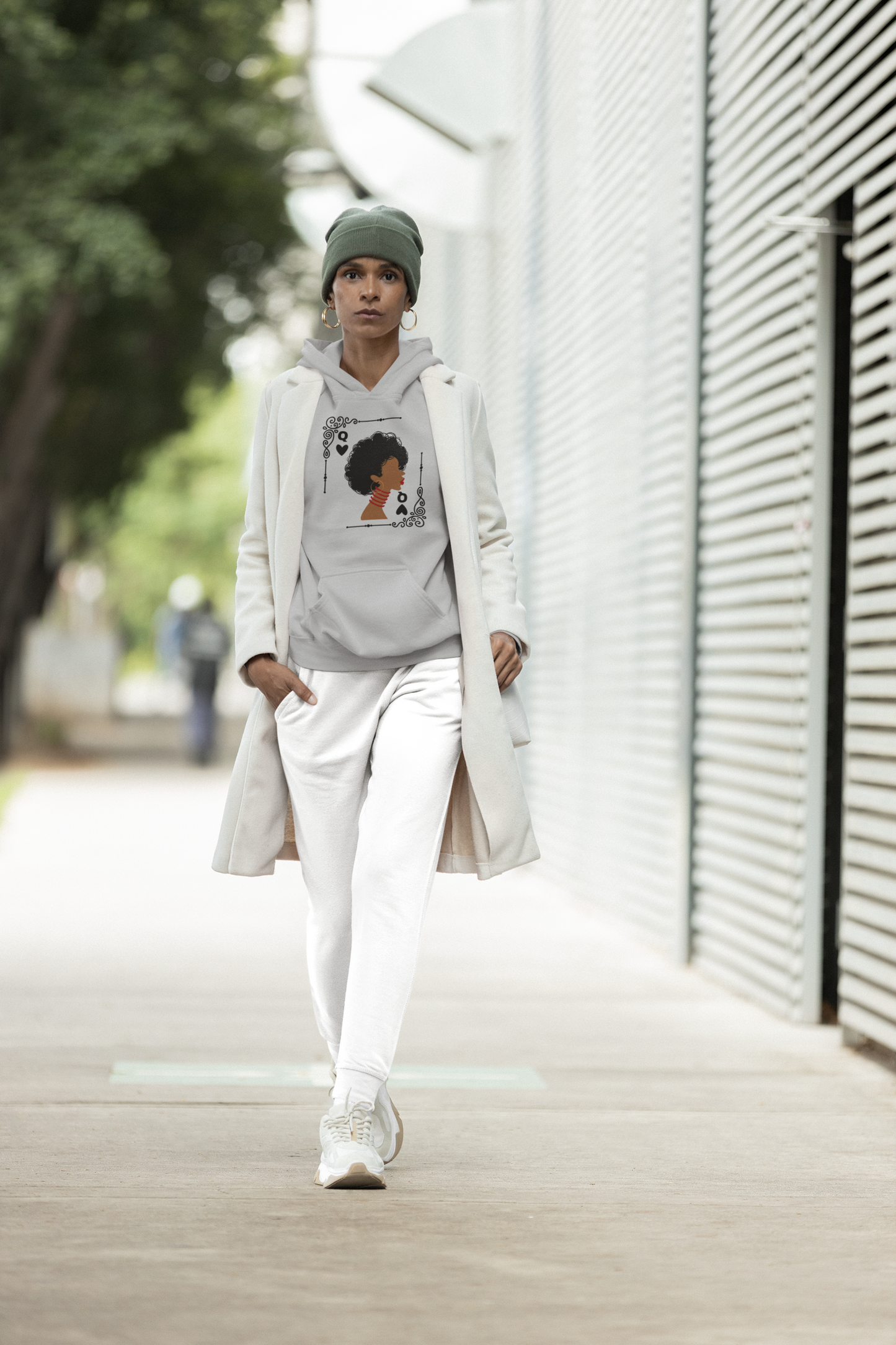 Black History Month themed Queen of Hearts Pullover Hoodie