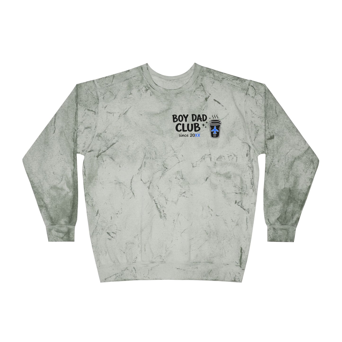 Boy Dad Crewneck Sweatshirt – Marble Tie-Dye "Boy Dad Club" Graphic