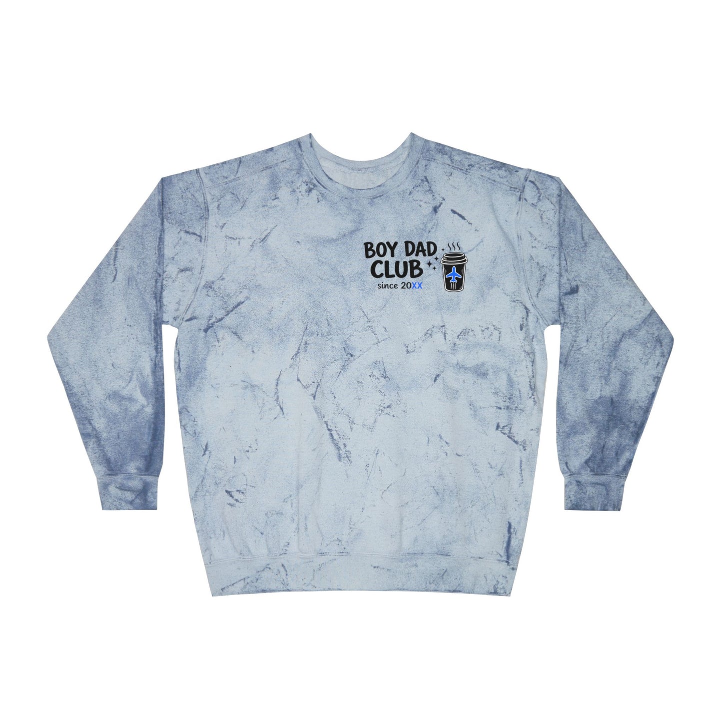 Boy Dad Crewneck Sweatshirt – Marble Tie-Dye "Boy Dad Club" Graphic