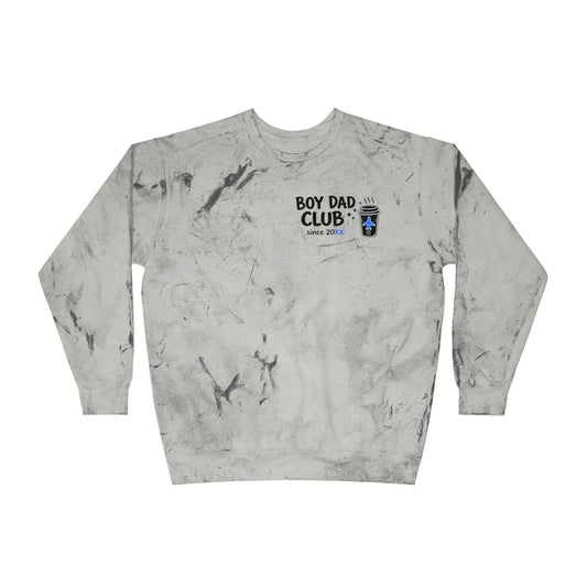 Boy Dad Crewneck Sweatshirt – Marble Tie-Dye "Boy Dad Club" Graphic