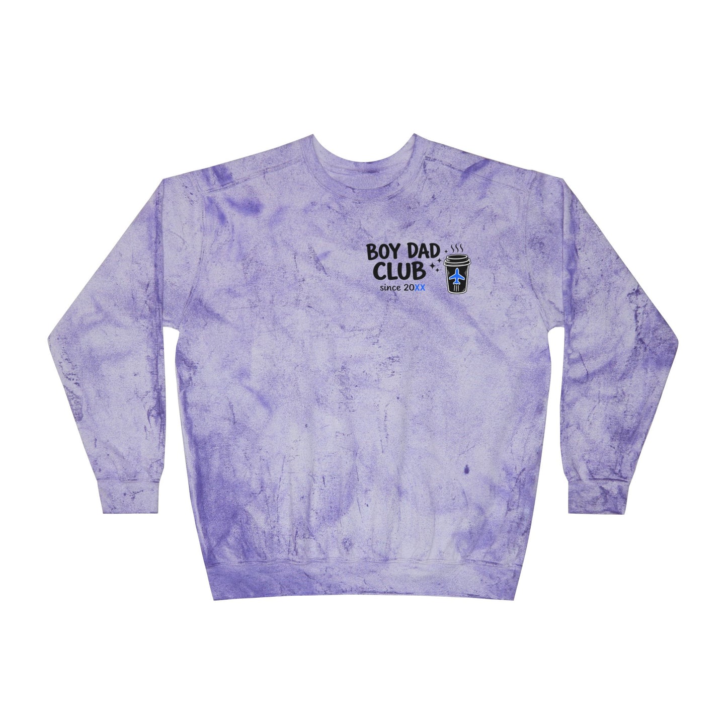 Boy Dad Crewneck Sweatshirt – Marble Tie-Dye "Boy Dad Club" Graphic